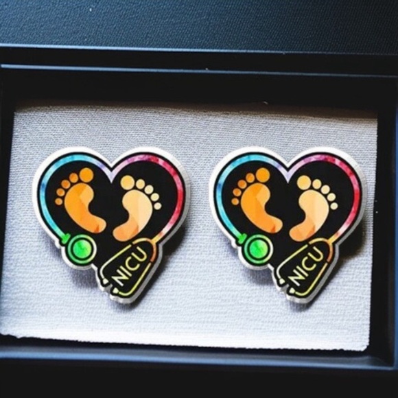 Sweet Hearts for Tiny Fighters: NICU Stud Earrings! ❤️ NWT Medical Staff Studs - Picture 1 of 4